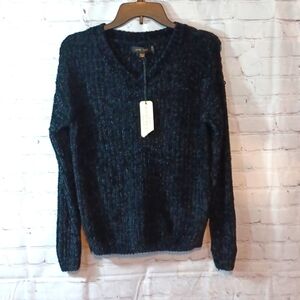 Love Tree Womans  Soft Black Knit V Neck Polyester Sweater NWT S
